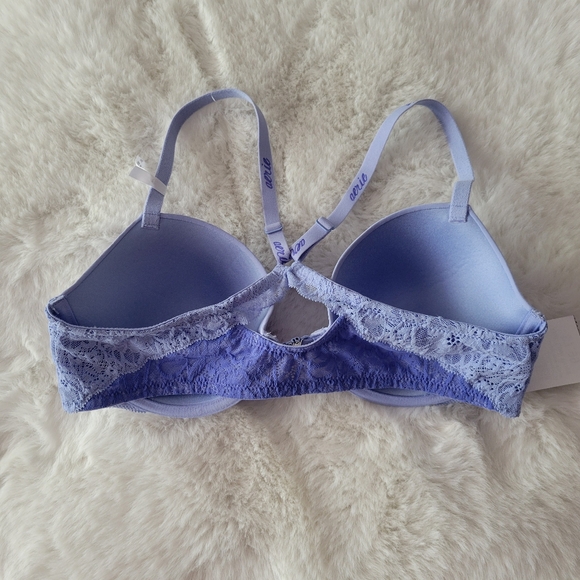 🩵AERIE REAL HAPPY DEMI LIGHTLY LINED LACE BRA SIZE 34D - Picture 9 of 11